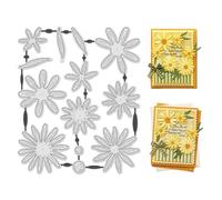 UNICRAFTALE 13Pcs Daisy Flowers Metal Cutting Dies for Card Making Floral Die Cut Flower Bloom Embossing Stencils templatese for DIY Photo Album Card Craft Scrapbooking Decoration