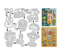 UNICRAFTALE 13Pcs Mexican Elements Metal Cutting Dies Skull Die Cut Fantastic 3D Embossing Stencils for Card Making DIY Scrapbooking Decor Paper Crafts 16.5x15.5cm