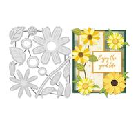 UNICRAFTALE 14Pcs Daisy Flowers Metal Cutting Dies for Card Making Leaves and Bloom Die Cuts Embossing Stencils Template Thanksgiving Christmas Craft Mould for DIY Scrapbooking Album Paper Card Decor