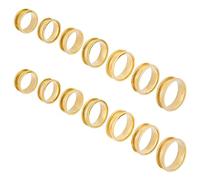 UNICRAFTALE 14pcs Golden Blank Core Ring 7 Size Titanium Steel Grooved Finger Ring Round Empty Blank Ring for Inlay Resin Ring Handmade Ring Jewelry Making Gift