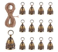 UNICRAFTALE 14Pcs Vintage Copper Bells Antique Bronze Jingle Bell Handmade Small Brass Bell for Crafts Door Bells with Lanyard for Wind Chimes Home Sc