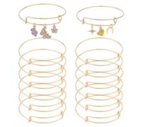 UNICRAFTALE 15 Pcs Adjustable Wire Blank Bangles Golden Expandable Bangle Bracelets Stainless Steel Wire Wrap Bangles Blank Stackable Cuff Bangle Making Stainless Steel Bracelet for Jewelry Making