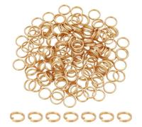 UNICRAFTALE 150Pcs Stainless Steel Split Jump Rings 18K Gold Plated Double Loops Jump Rings 8mm KeyRings Metal Ring Connectors for Keychains Jewelry Necklaces Bracelets Earrings