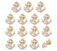 UNICRAFTALE 15Pcs Anchor Lapel Pin Backs Platinum Nautical Brooch Clutch Anchor Jewelry Pin Broach For Coat Suit Jacket Backpack Collar Accessories Brooch for Women Men 21.5mm Long, Metal, no gemstone
