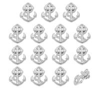 UNICRAFTALE 15Pcs Anchor Lapel Pin Backs Platinum Nautical Brooch Clutch Anchor Jewelry Pin Broach For Coat Suit Jacket Backpack Collar Accessories Brooch for Women Men 21.5mm Long, Metal, no gemstone