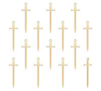 UNICRAFTALE 15pcs Light Gold Sword Pendants 201 Stainless Steel Dagger Shape Charms Metal Punk Bracelets Charm for DIY Jewelry Making and Bookmark Charms 45mm Long