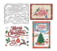 UNICRAFTALE 15pcs Metal Cutting Dies Christmas Gteeting Die Cut Embossing Cutting Stencils Durable Die for Card Making Paper Crafting Photo Frame Decor DIY Scrapbooking 13x15cm