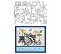 UNICRAFTALE 15Pcs/Set Shelf Drum Cutting Dies for Card Making Music Drums Die Cuts Metal Cutting Die for Scrapbooking Dies Stencil DIY Embossing Paper Album Craft Decor