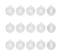 UNICRAFTALE 15Pcs Stainless Steel Coin Pendant Confoederatio Helvetica Charms Flat Round Metal Pendant Hole 1.6mm Coin Dangle Medallion Charm Pendant for DIY Jewelry Making
