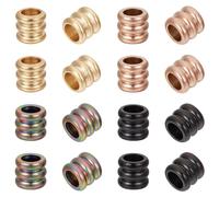 UNICRAFTALE 16pc 4 Color 304 Stainless Steel Grooved Column Beads 5mm Diameter 3mm Hole for DIY Bracelet Necklace Jewelry Making