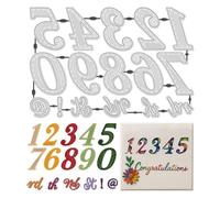 UNICRAFTALE 16pcs 0-9 Arabic Numeric Metal Cutting Dies for Card Making Number Words Carbon Steel Die Cuts Stencils Templates Scrapbooking Embossing Template Dies for DIY Photo Album Decor