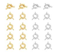UNICRAFTALE 16Pcs 2 Colors Spring Ring Clasps 12.5mm Gold Plated Round Spring Clasps Platinum Spring Closures Brecelet Ring Clasps and Closures for Jewelry Making Accessories Hole 2.5mm