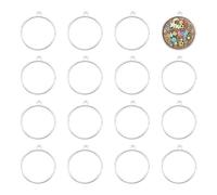 UNICRAFTALE 16pcs 23mm Inner Diameter 304 Stainless Steel Open Back Bezel Pendants Round Ring Shape Charms Epoxy Resin Open Back Frames Necklaces for DIY Resin Pressed Flower Jewelry Making