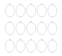 UNICRAFTALE 16pcs 30x20.5mm Inner Diameter Stainless Steel Open Back Bezel Pendants Oval Shape Charms Epoxy Resin Open Back Frames for DIY UV Resin Pressed Flower Jewelry Making