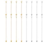 UNICRAFTALE 16Pcs 4 Styles Necklace Extenders for Women 74-125mm Long Stainless Steel Chain Extenders with Lobster Claw Clasps Necklace Extender Chain with Heart Charm for Bracelets Jewelry Making