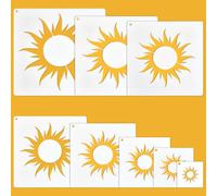 UNICRAFTALE 16Pcs 8 Styles Sun Ray Stencils Reusable Boho Sun Stencils Plastic Hollow Out Templates for Crafts Furniture Wall Drawing Card Making Pattern Decor Scrapbooking Engraving Long 6~24 cm