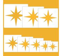 UNICRAFTALE 16Pcs 8Sizes Large Stencil for Painting on Wood Reusable Different Size Plastic 5 Point Star Template Paint Stencils for Fabric Wall Arts Paper Home Decoration Long 6~25cm