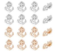 UNICRAFTALE 16Pcs Metal Anchor Lapel Pin Backs Light Gold & Platinum Nautical Brooch Clutch Anchor Jewelry Pin Broach For Coat Suit Jacket Backpack Collar Accessories Brooch for Women Men 21.5mm Long
