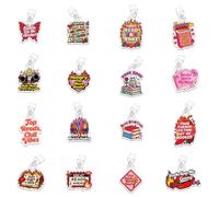 UNICRAFTALE 16pcs Passionate Love Theme Kindle Charms Acrylic Mixed Shapes Dust Plug Decor with Type C Compatible E-Reader Dust Plug Charm for Kindle Decorating Accessories Book Lover Readers