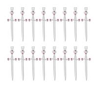 UNICRAFTALE 16Pcs Platinum Dagger Bookmark Charms Metal Sword Pendants Crystal Punk Earring Sword Charms 32.5mm Long Rhinestone Bracelets Charm for DIY Jewelry Making