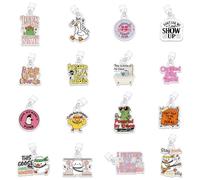 UNICRAFTALE 16pcs Punk-Inspired Theme Charms Acrylic Mixed Shapes Dust Plug Decor with Type C Compatible E-Reader Dust Plug Charm for Decorating Accessories Book Lover Readers 30x20x3mm