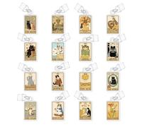 UNICRAFTALE 16pcs Tarot Card Charms Acrylic Mixed Cat Dust Plug Decor with Type C Compatible Kindle E-Reader Dust Plug Charms for Smart Phone Decorating Accessories Book Lover Readers 3x2cm
