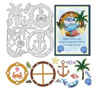 UNICRAFTALE 17Pcs Metal Ocean Element Background Frame Cutting Dies for Card Making Ocean Window Die Cuts Shell Crab Wave Embossing Stencils Template Mould for Scrapbooking Album Paper Card Decor