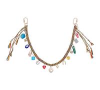 UNICRAFTALE 18.11"/46cm Beaded Bag Charms Chain Beaded Rope Braided Keychain for Handbag Mixed Color Purse Chain with Heart Evil Eye Charms Backpack Accessories for Women Bag Purse