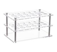 UNICRAFTALE 18-Holes Acrylic Test Tube Holder Rack Lab Supplies Rectangle Double-Layer Clear Test Tube Rack Round Holes Test Tube Holder Hole 17mm for Test Tubes Chemistry Laboratory 15.5x8.7x8.6cm