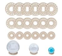 UNICRAFTALE 18Pcs 3 Sizes Wooden Crystal Ball Stand Navajo White Sphere Holder Egg Rocks Stand Flower Stone Rock Display Inner Diameter 12~22mm for Gemstone Nature Stone Home Decor