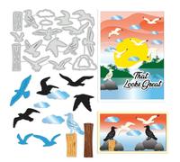 UNICRAFTALE 18Pcs/Set Seagulls Cutting Dies for DIY Card Making Gull and Stake Die Cuts Metal Cutting Die for DIY Scrapbooking Dies Stencil DIY Embossing Paper Album Craft Decor