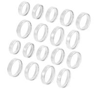 UNICRAFTALE 18pcs Stainless Steel Blank Band Ring 9 Szies Laser Inscription Plain Blank Finger Ring Metal Hypoallergenic Wedding Ring Classical Plain Ring for Jewelry Making Gift