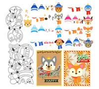 UNICRAFTALE 18pcs Winter Critters Metal Cutting Dies for Card Making Scrapbooking Splicing Animal Die Cuts Little Animal Embossing Template for DIY Photo Album Craft Decoration