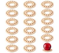 UNICRAFTALE 18pcs Wooden Crystal Ball Stand Navajo White Sphere Displays Holder Egg Rocks Stand Flower Stone Rock Display for Gemstone Nature Stone Home Decor Ineer Diameter 17.5mm