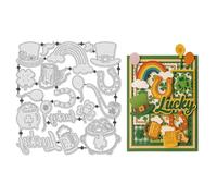 UNICRAFTALE 19Pcs Saint Patrick's Day Carbon Steel Cutting Dies Stencils Four-Leaf Clover Cutting Dies for Paper Card Making Decorative Lucky Embossing Paper Die Stencils for Scrapbooking Photo Album