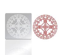 UNICRAFTALE 1Pc Circular Stainless Steel Journal Stencil Metal Trinity Knot Metal Stencil for Journaling Template Tool for Wood Carving Burning Pyrography Engraving and Crafting