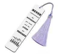 UNICRAFTALE 1pc Inspirational Stainless Steel Bookmarks Never Underestimate The Difference You Made and The Lives You Touched Metal Engraved Bookmark with Tassel for Friends Students Book Lover Gifts