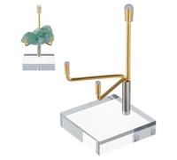 UNICRAFTALE 1Pcs Acrylic Easel Display Stand Adjustable Metal Arms Display Stand Easel with Acrylic Base Golden Small Easel Holder for Rock Crystal Geode Gemstones Fossils Minerals Agate 5x5x9.8cm