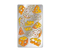 UNICRAFTALE 1Pcs Cheese Stainless Steel Templates Metal Cake Stencils Food Notes Painting Stencil Reusable Craft Stencils for DIY Notebook Diary Scrapbook Habit Tracker Wood Burning Engraving