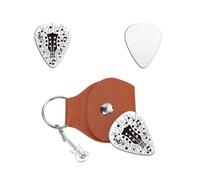 UNICRAFTALE 1pcs Guitar Picks Gifts Glow Stainless Steel Guitar Picks Personalized Music Sign Plectrum with PU Leather Case Accessories for Musician Lover Birthday