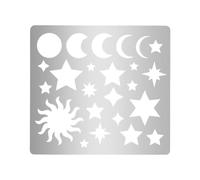 UNICRAFTALE 1Pcs Metal Moon Star Pattern Stencils - Stainless Steel & Wood Templates for Journaling, Painting, Carving & Scrapbooking