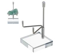 UNICRAFTALE 1Pcs Rock Display Stand Acrylic Easel Display Stand Adjustable Metal Arms Display Stand Easel with Acrylic Base for Rock Crystal Geode Gemstones Fossils Minerals Agate 5x5x9.8cm