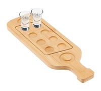 UNICRAFTALE 1Pcs Tequila Shot Board Shot Glass Holder Display with 8 Shot Glasses Wine Glass Holder Wooden Glass Cup Serving Tray for Restaurant Bar Kitchen Party Family Gathering Glass Not Included