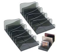 UNICRAFTALE 2 Pack Acrylic Eyeshadow Palette Organizer Dark Green 8 Slot Makeup Palette Divided Stands Rack Divider Tray 17x8.5x5.1cm for Vanity Drawer Bathroom Counter
