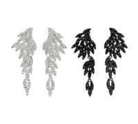 UNICRAFTALE 2 Pairs 2 Colors Angel Wings Stud Earrings Rhinestone Retro Statement Earrings Cluster Crystal Earrings Wedding Earrings Chandelier Long Drop Earrings for Women