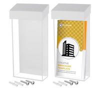 UNICRAFTALE 2 Pcs Acrylic Outdoor Brochure Holder Waterproof Wall Mount Literature Box with White Lid Clear Pamphlet Holder for Restaurants Offices Parks Pamphlet Map Menu Display