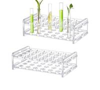 UNICRAFTALE 2 Set 24-Holes Acrylic Test Tubes Holder Rack Lab Supplies Rectangle Clear Tests Tube Rack Round Holes Tests Tube Holder for Test Tubes Chemistry Laboratory 13.4x7.5x3.7cm