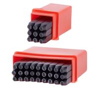 UNICRAFTALE 2 Sets 3.7 * 2.8mm Metal Letter Punch Set Steel Number and Letter Stamp Set with Case Stamping Tool Set kit for Imprinting Metal Stamping Plastic Wood Leather