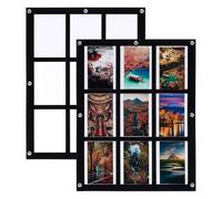 UNICRAFTALE 2 sets 9 Cards Acrylic Trading Card Display Frame Sports Card Collector Desktop Display Case Black Baseball Cards Displays Case for Basketball Football Hockey Standard