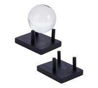 UNICRAFTALE 2 Sets Wooden Rock Display Stand Black Three Prong Rock Holders Crystal Display Stand Easel Holder for Spheres Geode Gemstones Fossils Minerals Agate